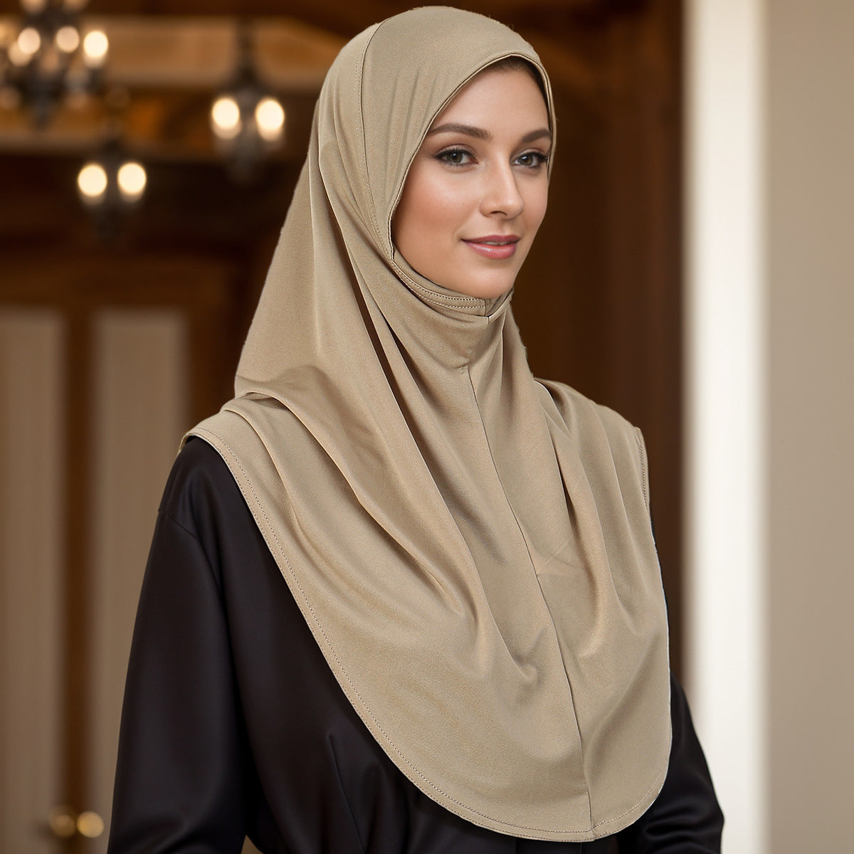 MSL098 Crystal linen loose bottoming cap hijab