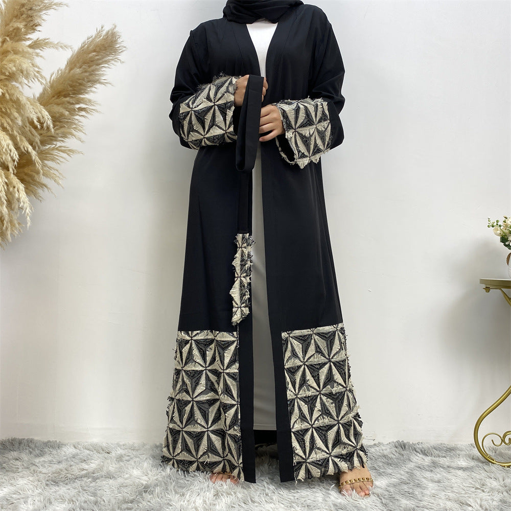 1765 spliced muslim abaya dress - MinYang Fashion Apparel Accessory Manufacturer