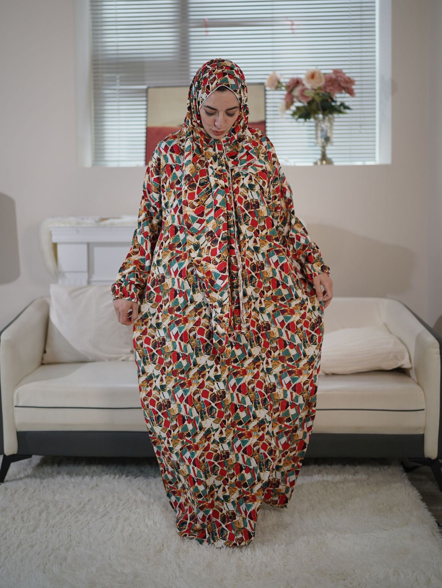 40 Plus Size Women's Robes Fashion Printed Prayer Robes abaya Dresses/gowns prayer set