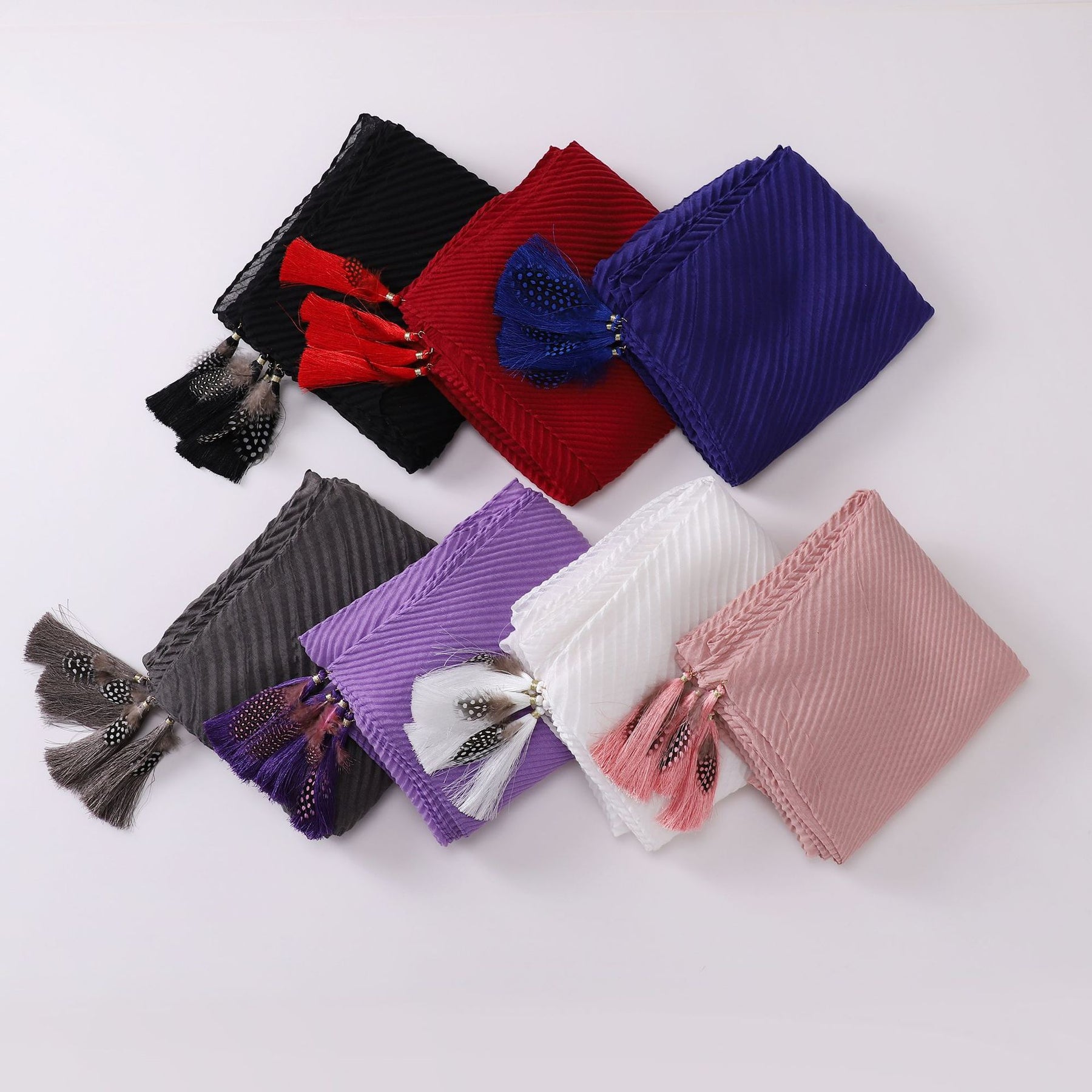 W-0112 pañuelo hijab liso TR con borlas