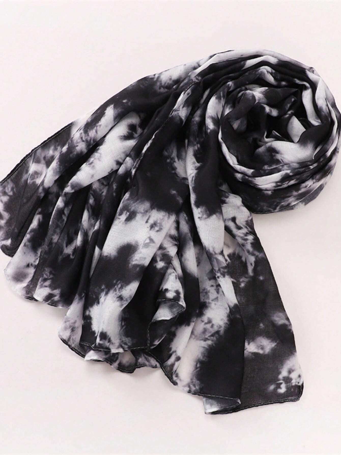 MYM32 Modal black and white mixed color print scarf/hijab - MinYang Fashion Apparel Accessory Manufacturer