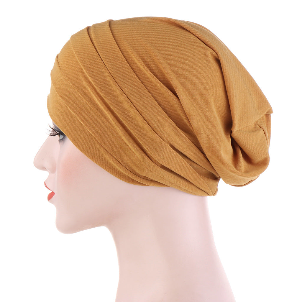 TJM-Crystal Hemp Three Stripes plain hijab turban hat - MinYang Fashion Apparel Accessory Manufacturer