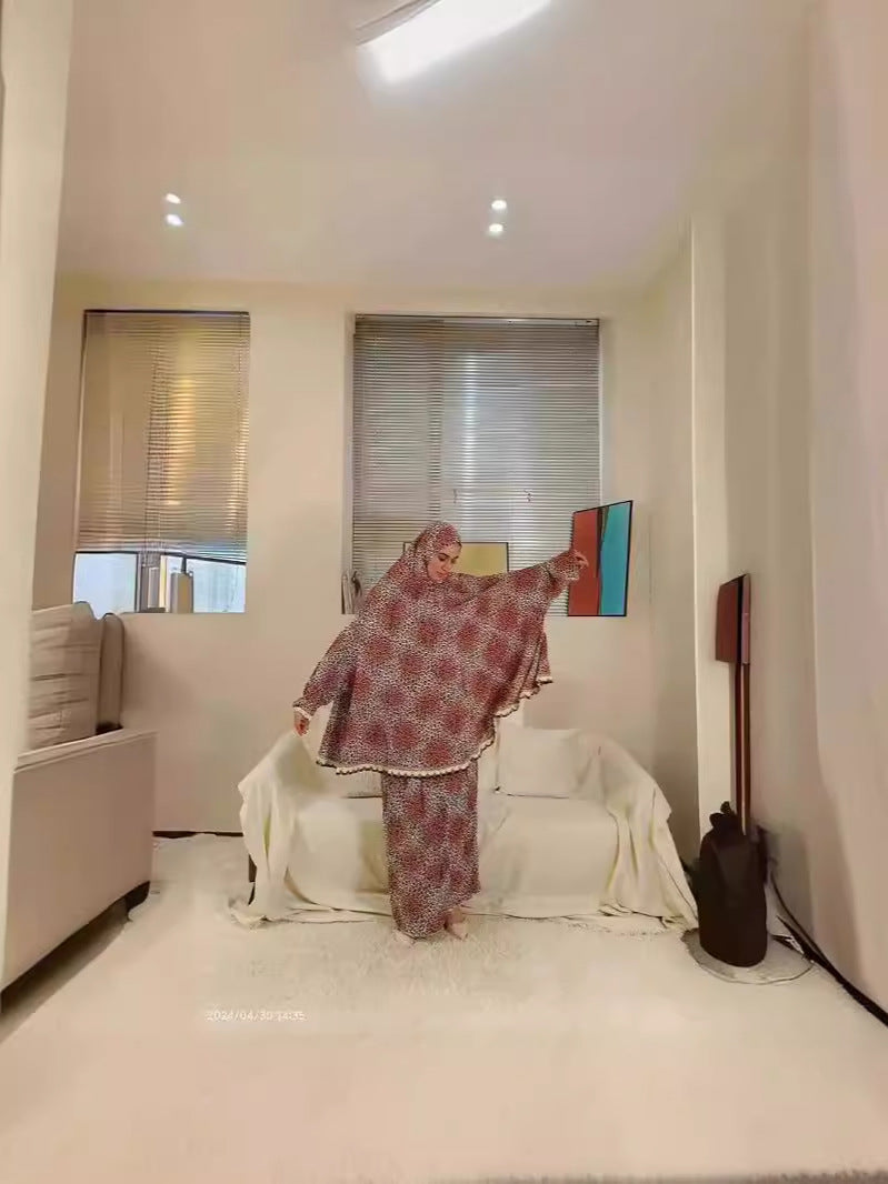 67 Cross-border Middle Eastern Muslim prayer robe suit African print robe abaya Dresses/gowns prayer set