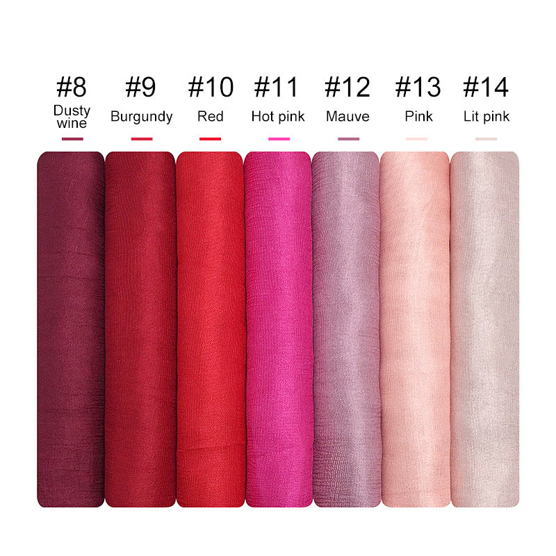 ND479 Linen Solid Color Faux Silk Soft Turban Shawl Scarf - MinYang Fashion Apparel Accessory Manufacturer