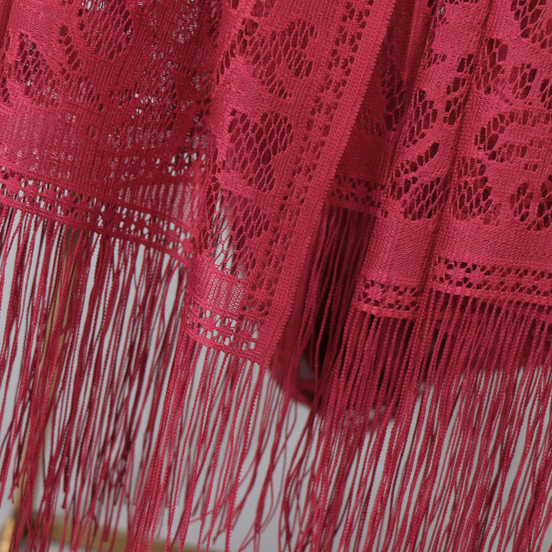 VS068 solid color tassel hijab