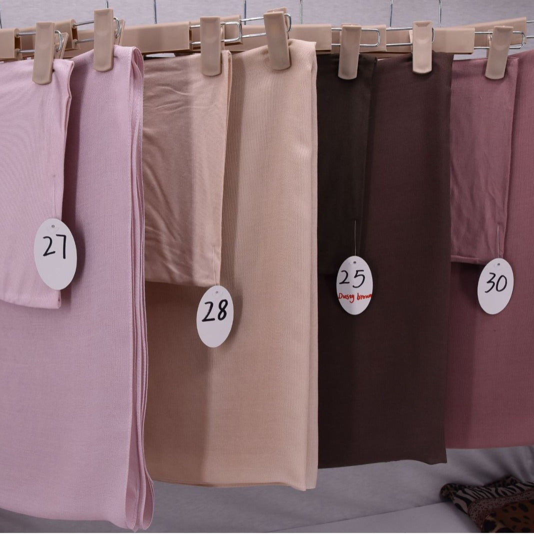 HYWJ066 110COLRO 70X180 single needle modal cotton hijab + jersey cap