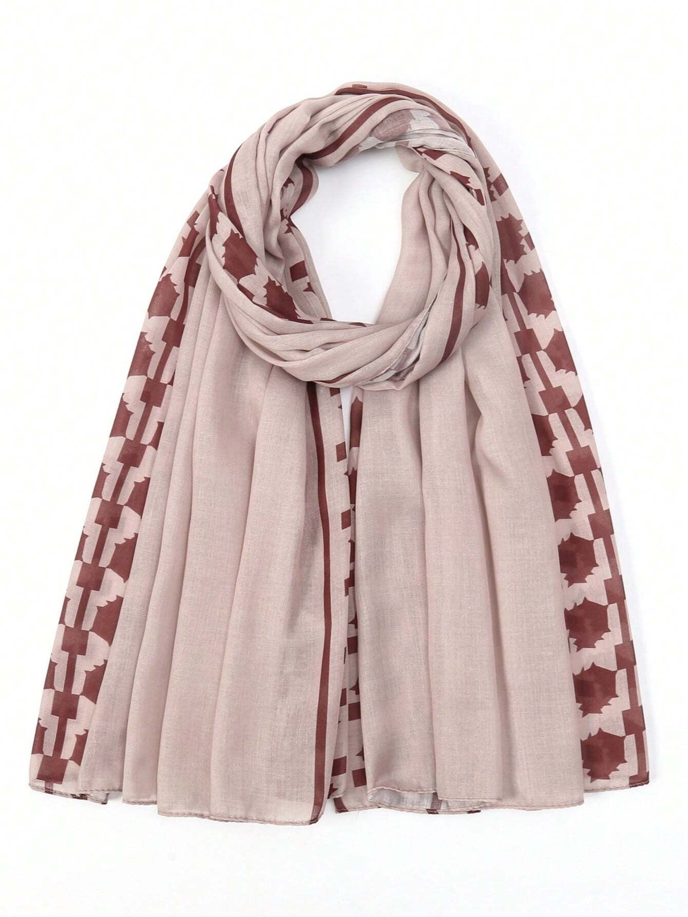 MYM18 Hijab/bufanda de moda con estampado irregular en los laterales modal