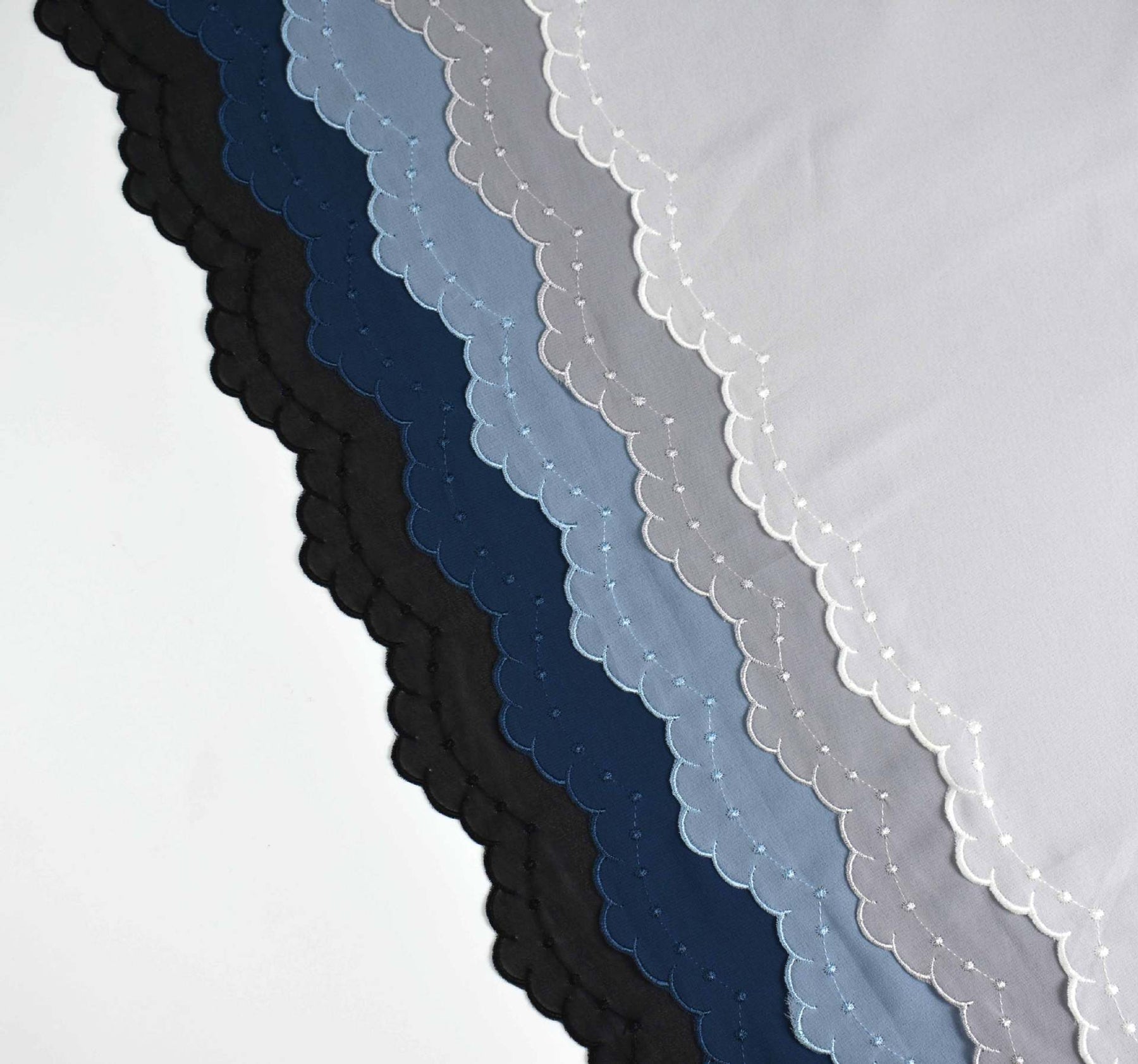 W-0009 plain pearl chiffon embroidery edge hijab scarf - MinYang Fashion Apparel Accessory Manufacturer