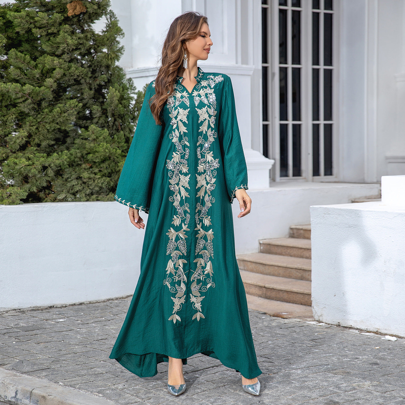 SMT008 Robe women's abaya embroidered dress evening dress abaya Dresses/gowns