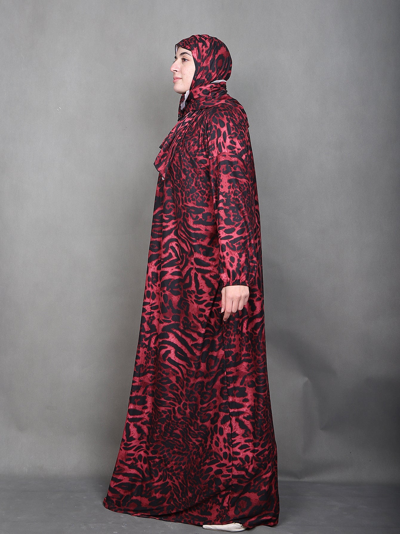 42  Cross-border Middle Eastern Muslim leopard flower worship dress African print robe abaya  Dresses/gowns  prayer set - MinYang Fashion Apparel Accessory Manufacturer