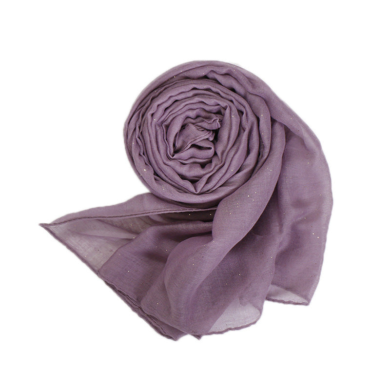 VS119 Gold plated voile plain hijab