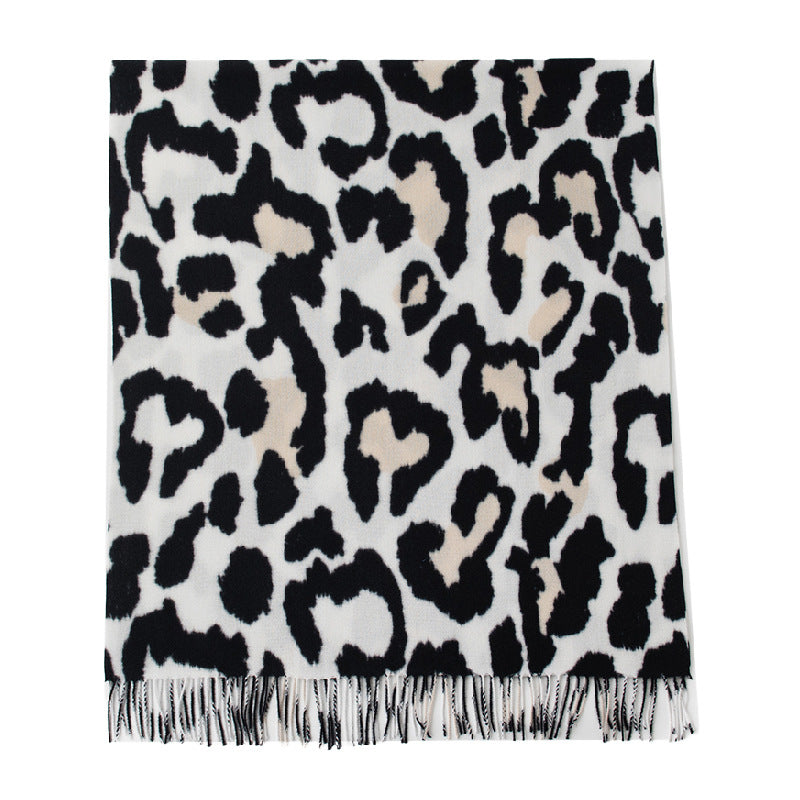FH24-5771 Faux Cashmere Scarf Black Cow Pattern hijab scarf printed scarf winter scarf