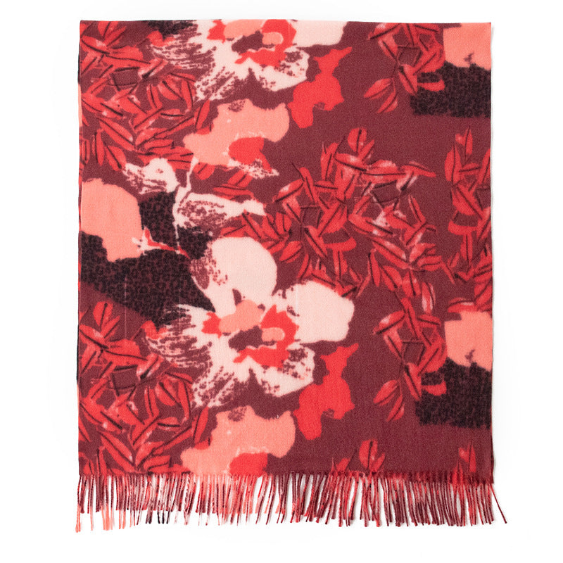 FH24-5772 Warm cashmere retro tassel scarf winter scarf