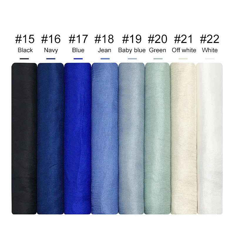 ND479 Linen Solid Color Faux Silk Soft Turban Shawl Scarf - MinYang Fashion Apparel Accessory Manufacturer