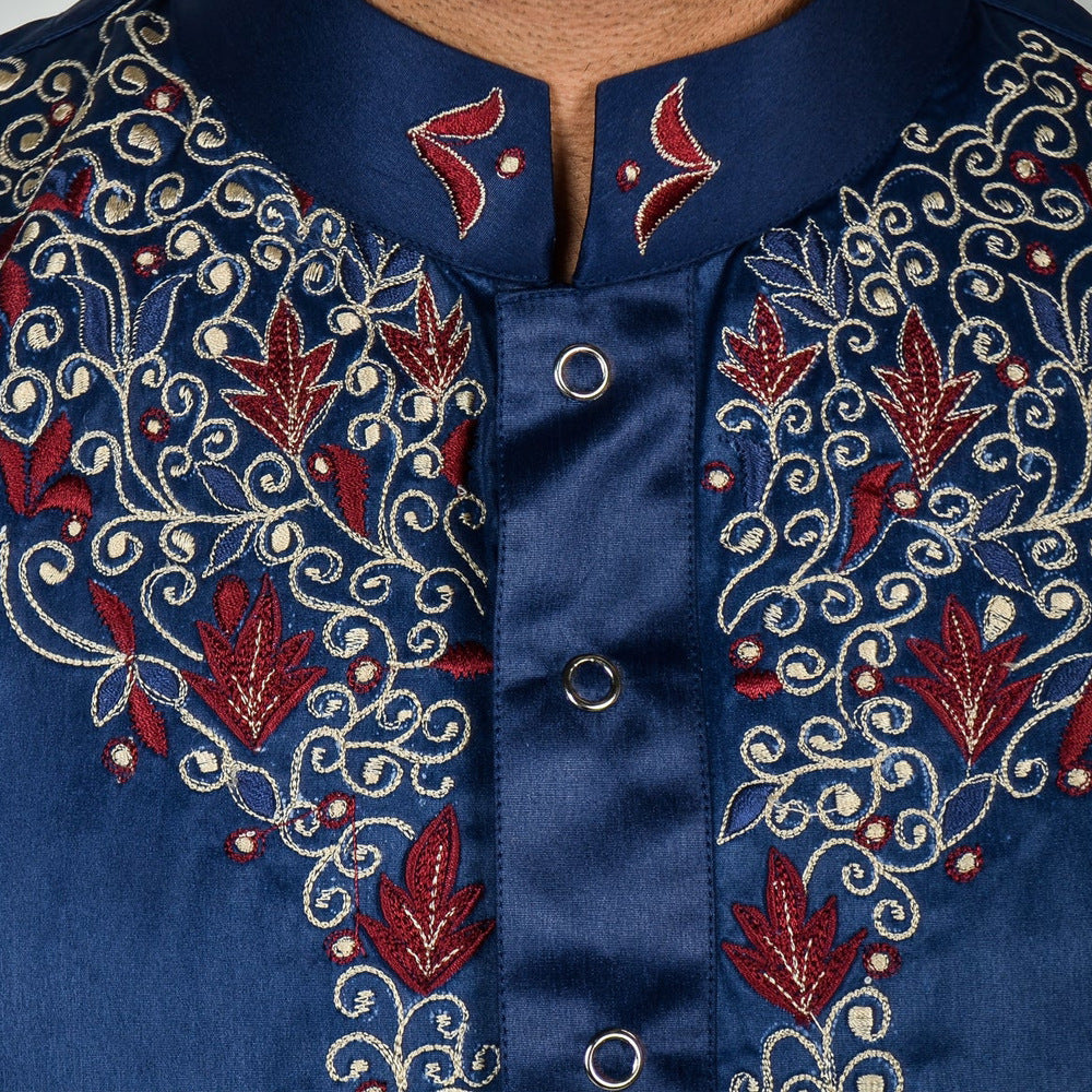 jl14 Foreign trade Muslim long-sleeved embroidered ethnic style Arab robe men's robes abaya - MinYang Fashion Apparel Accessory Manufacturer