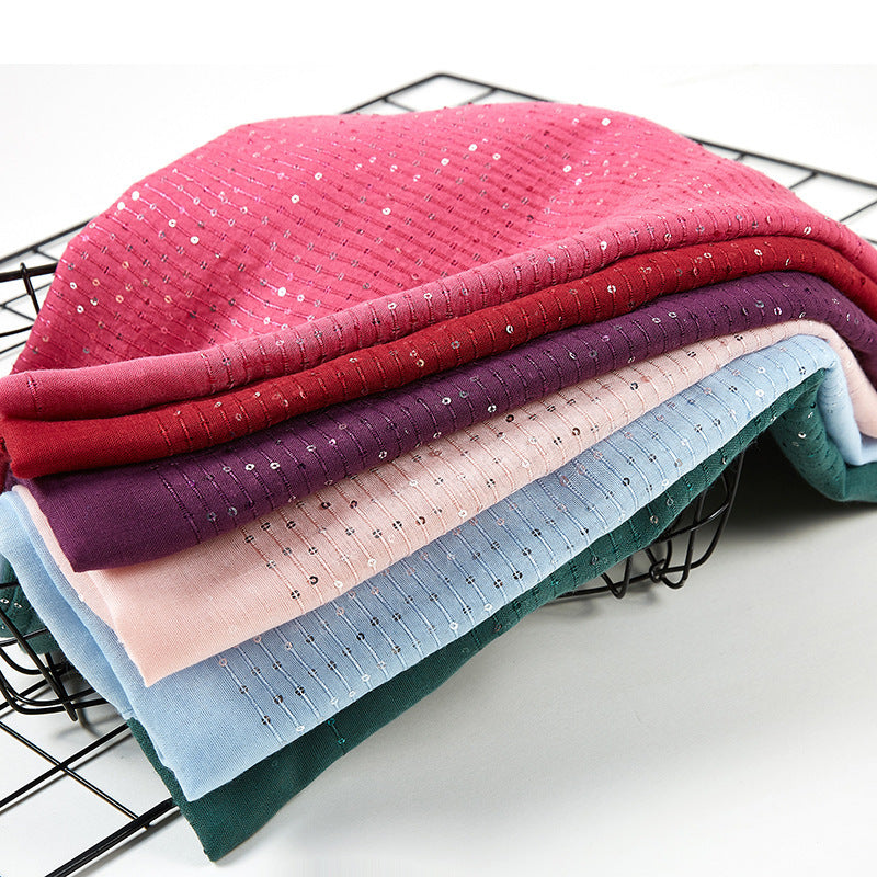 MSL108 plain TR cotton Sequins tudung tudung