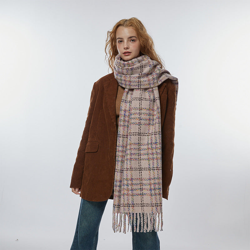 2023-10-36 plaid stripe winter scarf - MinYang Fashion Apparel Accessory Manufacturer