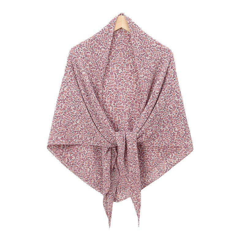 YW253 110*110 pleated printed pearl chiffon kerchief hijab
