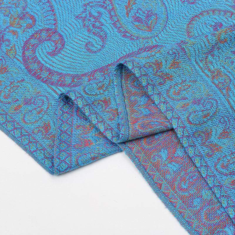MY22 Cashew jacquard long scarf shawl tassel design - MinYang Fashion Apparel Accessory Manufacturer