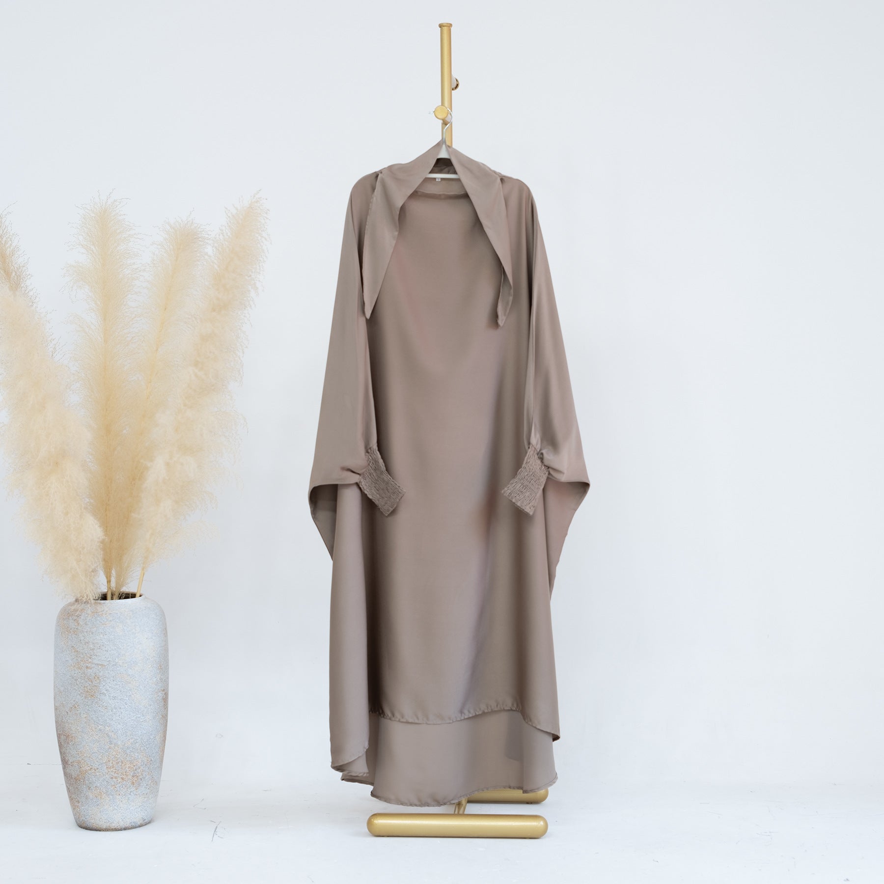 LR662 Pakaian gaun panjang kanak-kanak warna solid abaya abaya