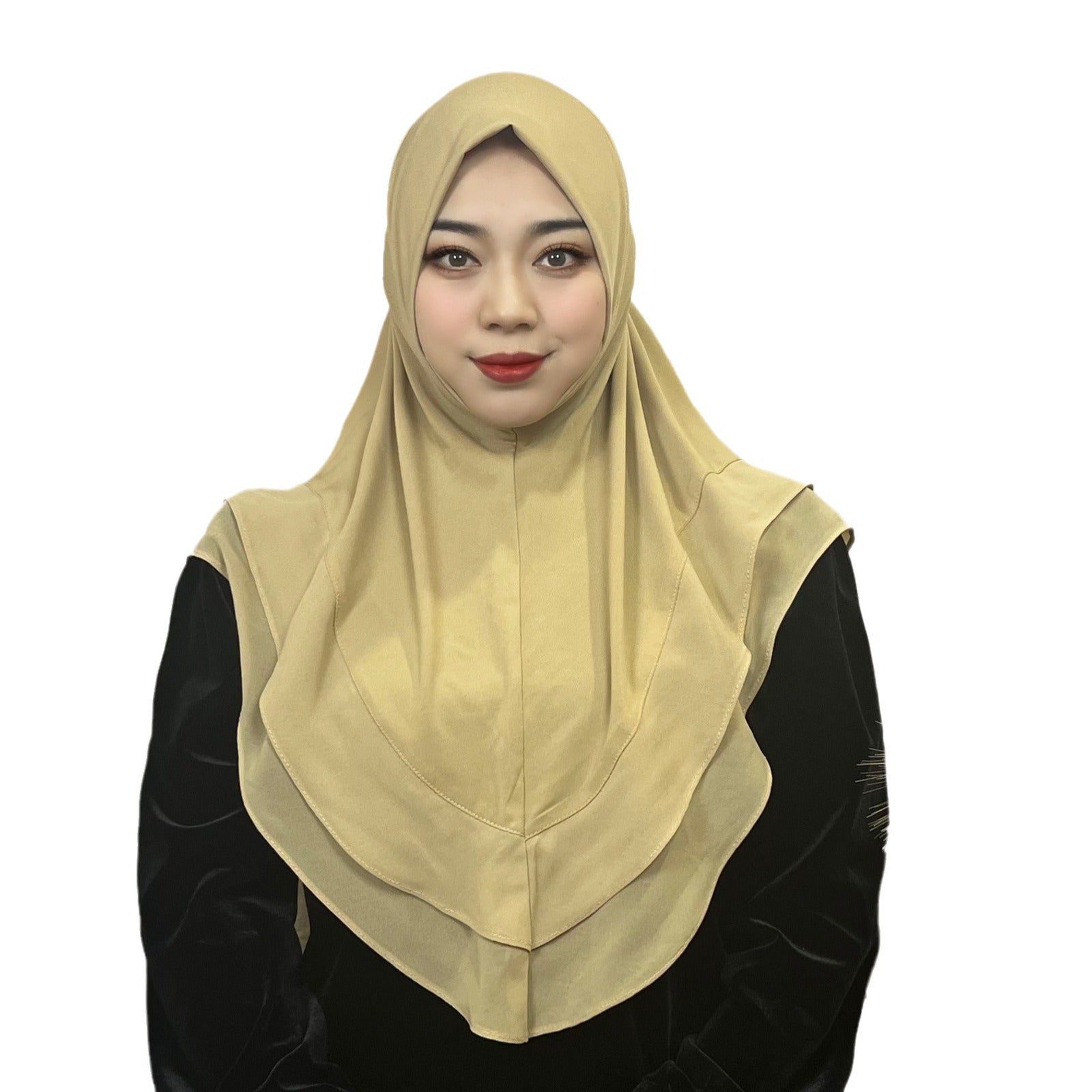 TD50-038 Women's Head Scarf Solid Color Crystal Linen Double Chiffon Scarf Shawl