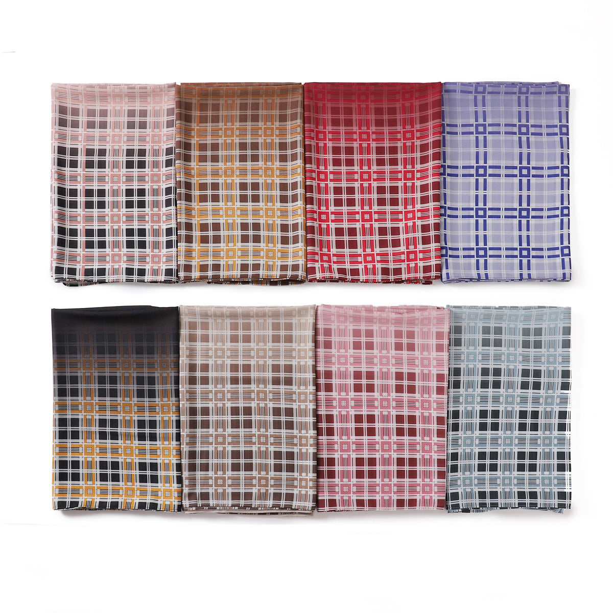 YZ209 Pearl chiffon solid color plus plaid hand-painted gradient gauze scarf sunscreen shawl hijab hijab/tudung printed hijab printed scarf - MinYang Fashion Apparel Accessory Manufacturer