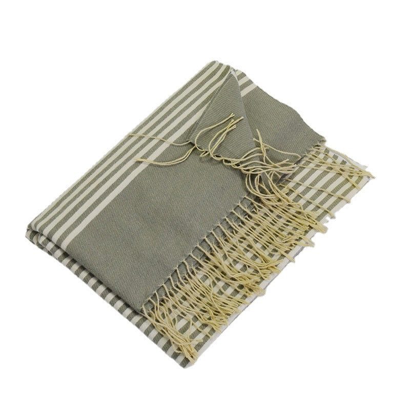 FH82026 stripe winter scarf - MinYang Fashion Apparel Accessory Manufacturer