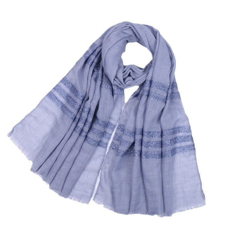 VS169 New pure cotton solid color long scarf - MinYang Fashion Apparel Accessory Manufacturer