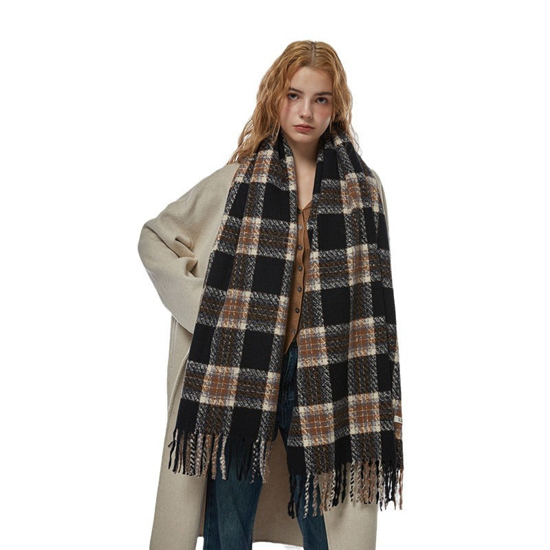 2023-10-35 plaid winter scarf - MinYang Fashion Apparel Accessory Manufacturer