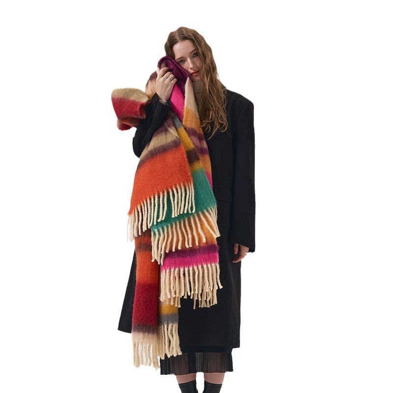 2023-8-25 stripe winter scarf - MinYang Fashion Apparel Accessory Manufacturer