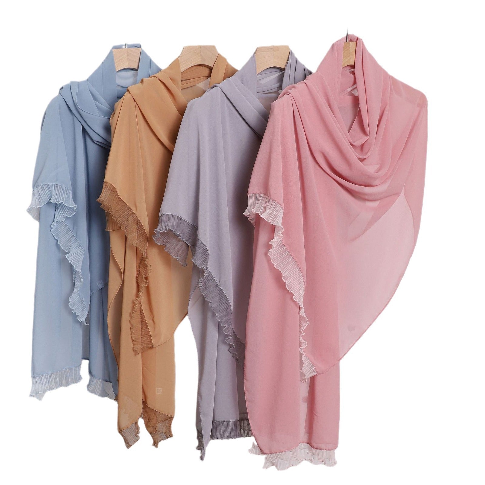 20240412-2 Lace Pearl Chiffon Long Scarf