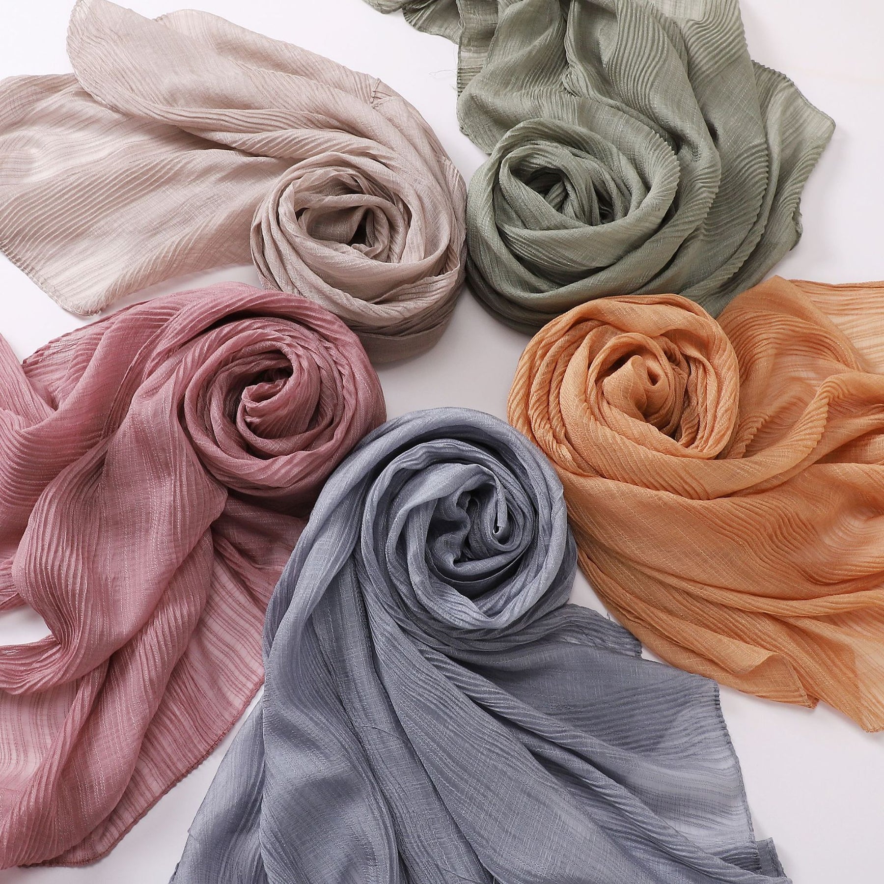 B-240510-1 Crumpled silk scarf (MOQ:2)