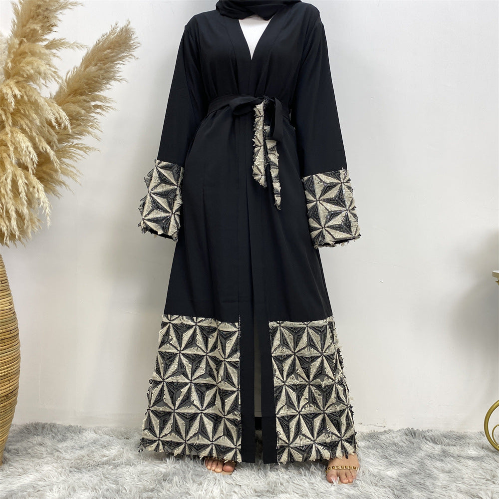 1765 spliced muslim abaya dress - MinYang Fashion Apparel Accessory Manufacturer