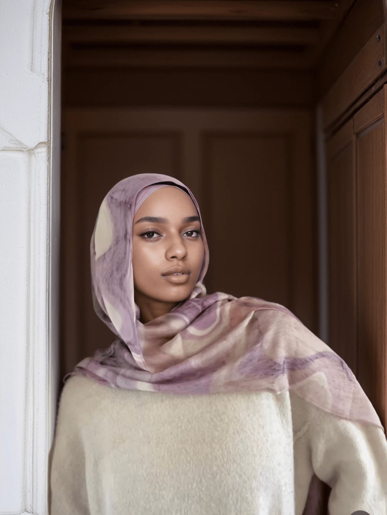 MYM34 Hijab/bufanda con estampado vintage modal