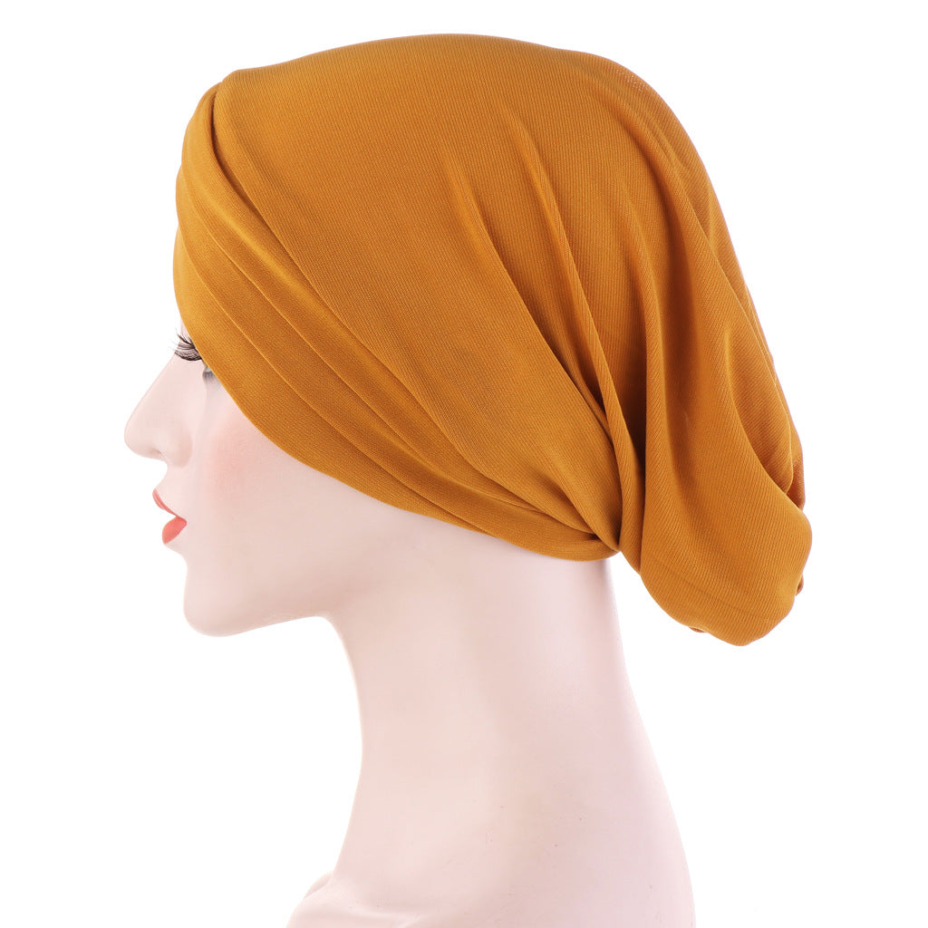TJM-Crystal hemp forehead three cross plain hijab turban hat - MinYang Fashion Apparel Accessory Manufacturer