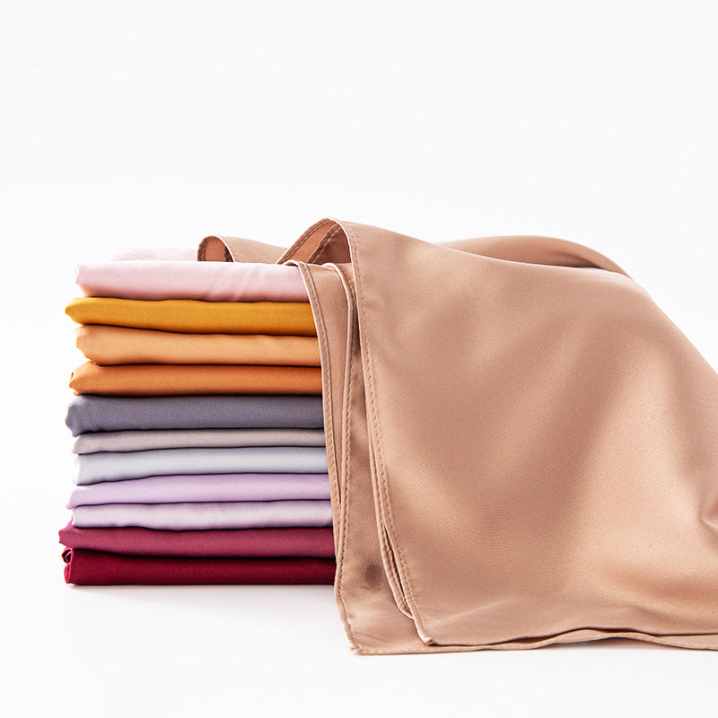WJA67 plain satin hijab scarf - MinYang Fashion Apparel Accessory Manufacturer