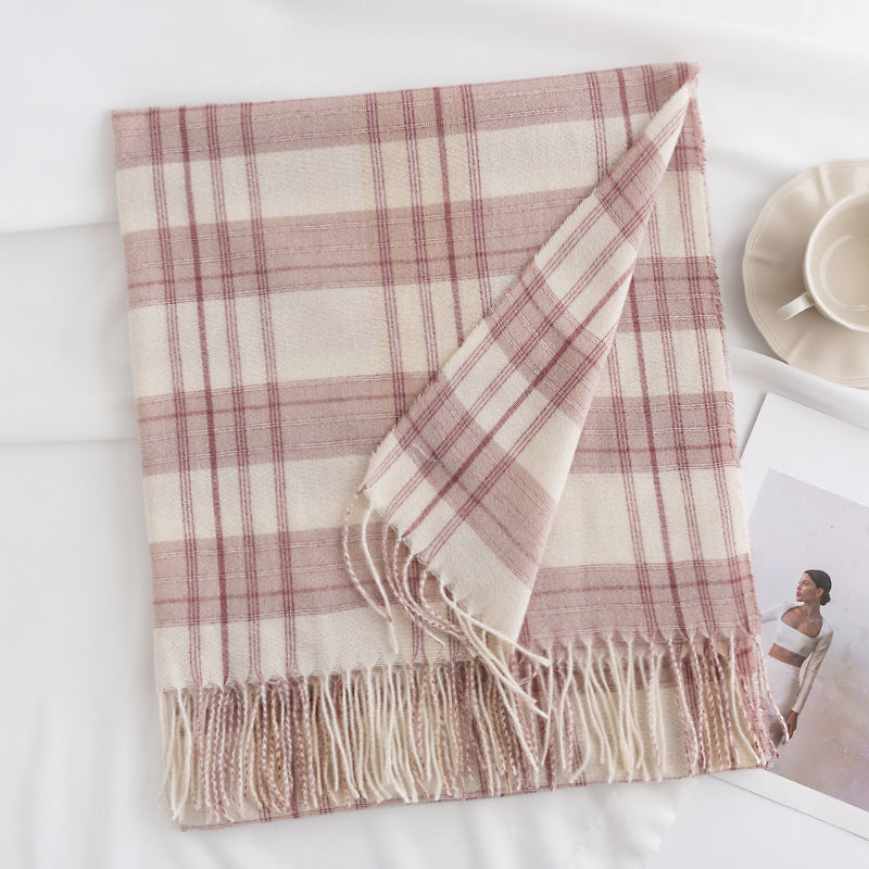 FH23-5448 lattice stripe winter scarf - MinYang Fashion Apparel Accessory Manufacturer