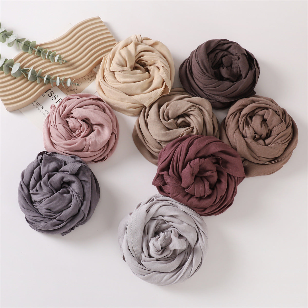 YZ228 High Quality Modal Scarf Shawl Small Size Solid Color Headband