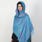 MY22 Cashew jacquard long scarf shawl tassel design - MinYang Fashion Apparel Accessory Manufacturer
