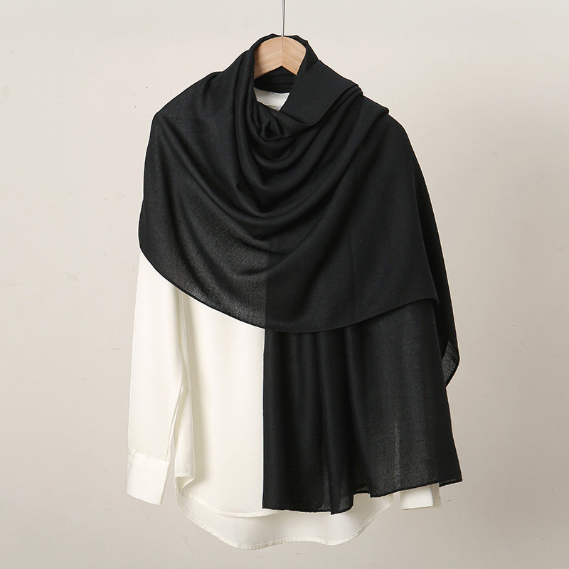 VS814 New retro solid color cotton and linen scarf for women - MinYang Fashion Apparel Accessory Manufacturer