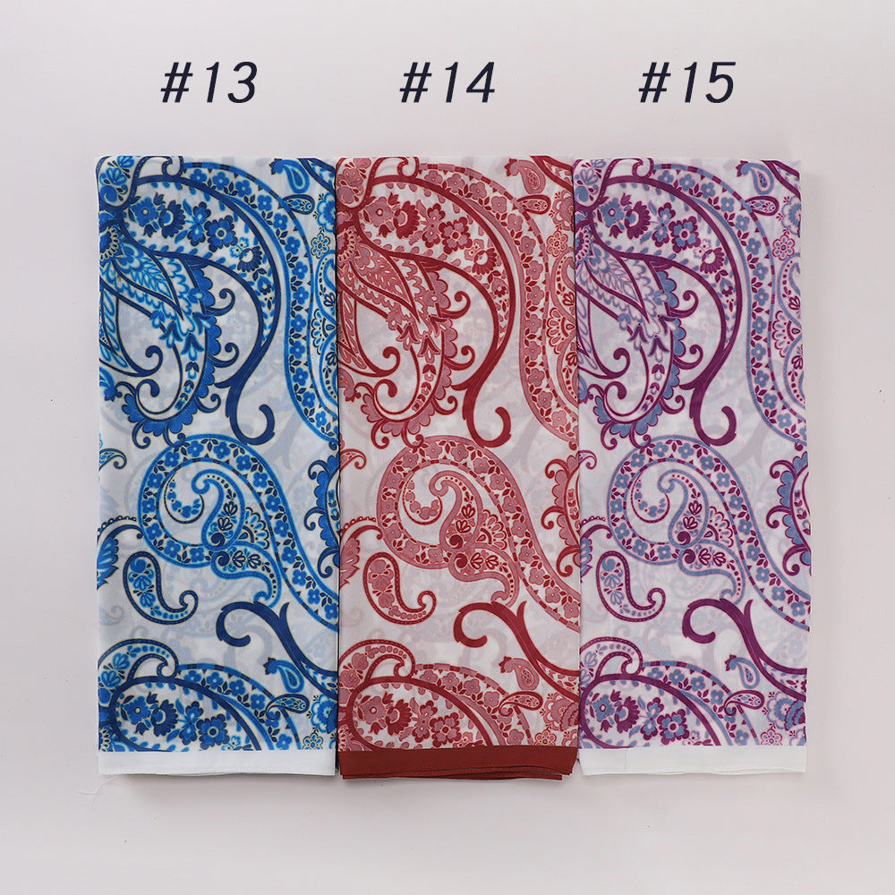 MSL333 New spring and summer pearl chiffon digital printing color scarf New spring and summer pearl chiffon digital printing color scarf