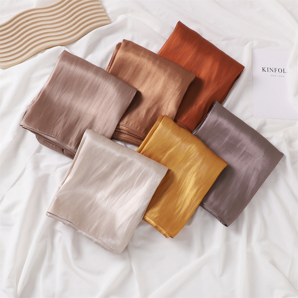 YZ206 Spring and summer new thin soft shiny silk shawl scarf