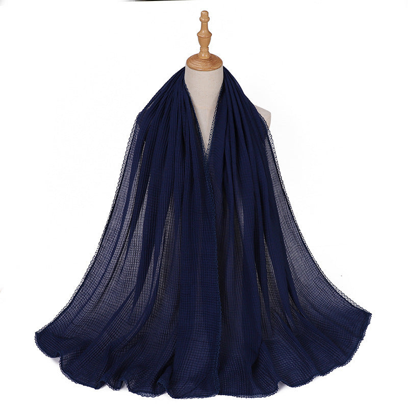 MSL294 Imitation cotton and linen lace headscarf scarf - MinYang Fashion Apparel Accessory Manufacturer