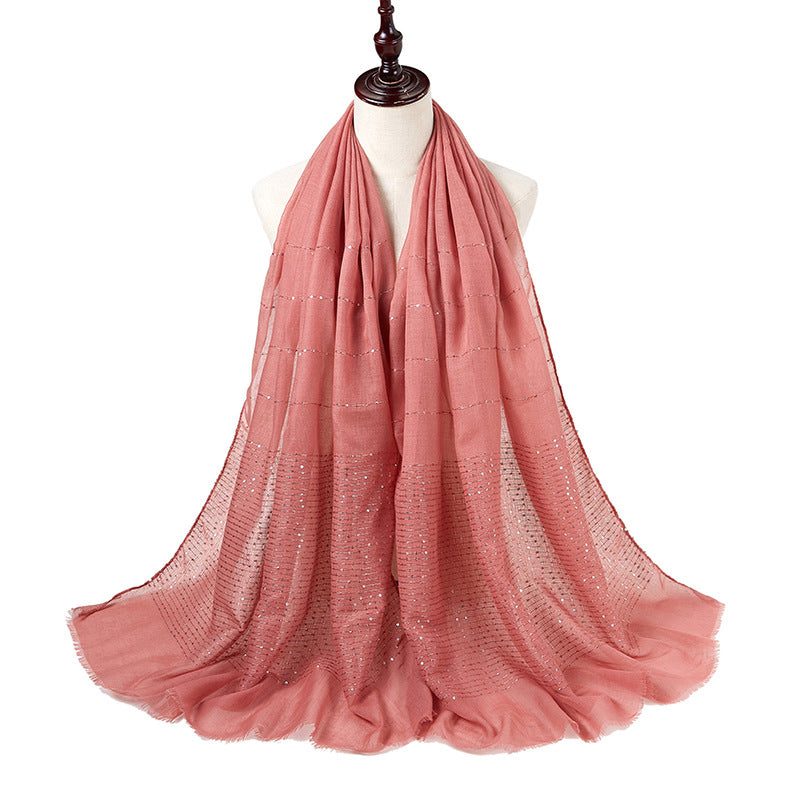 MSL108 plain TR cotton Sequins tudung tudung