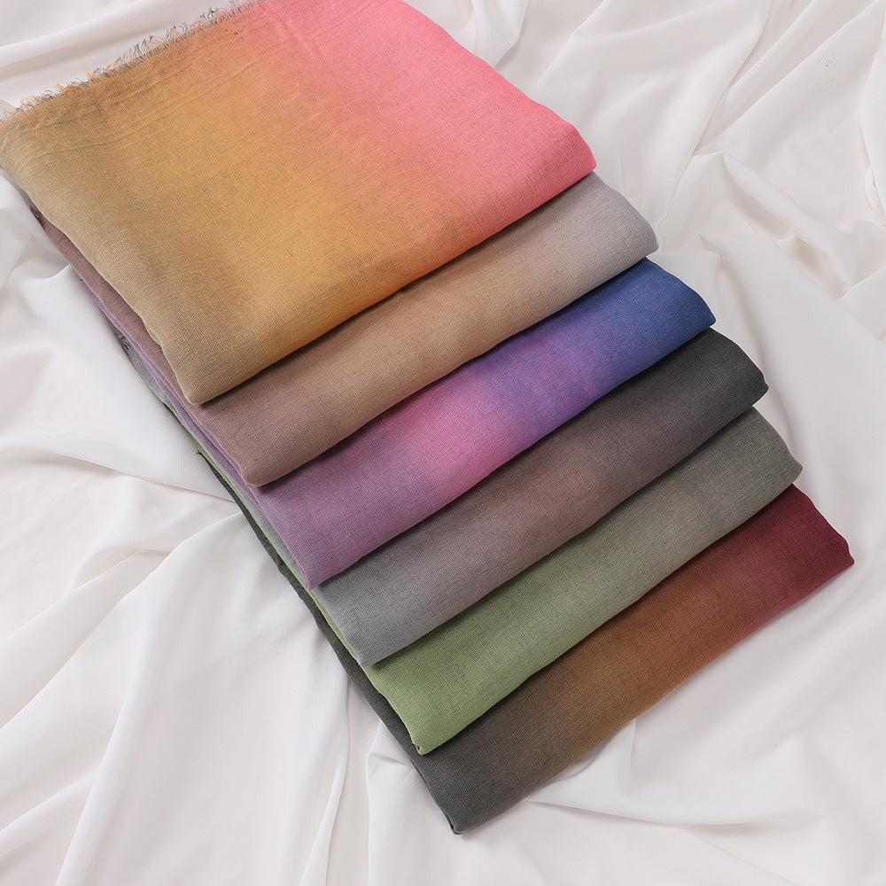 MSL411 Gradient color stitching casual hijab - MOQ:2