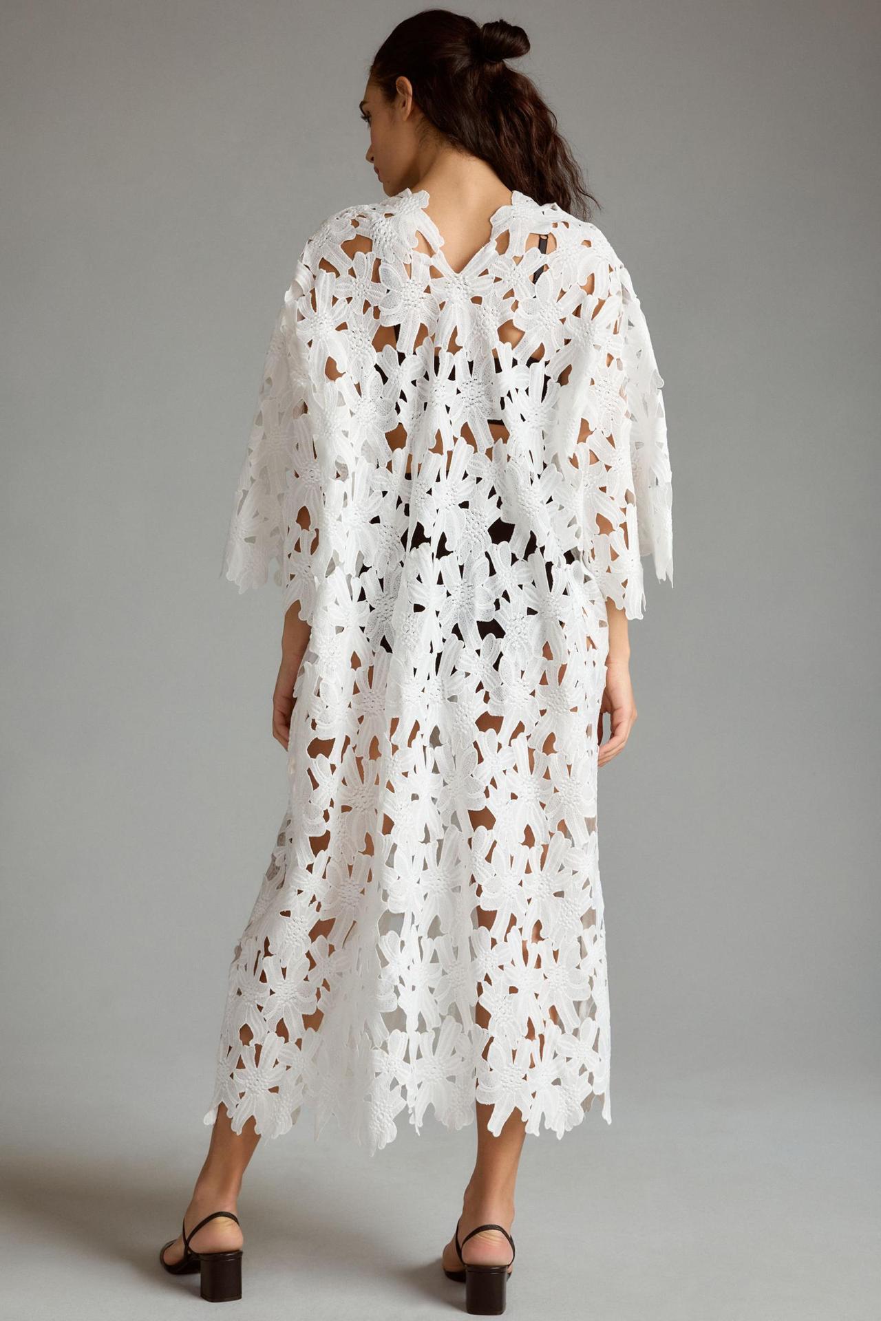 2387 Casual Loose Beach Vacation Cover Up Lace Shirt