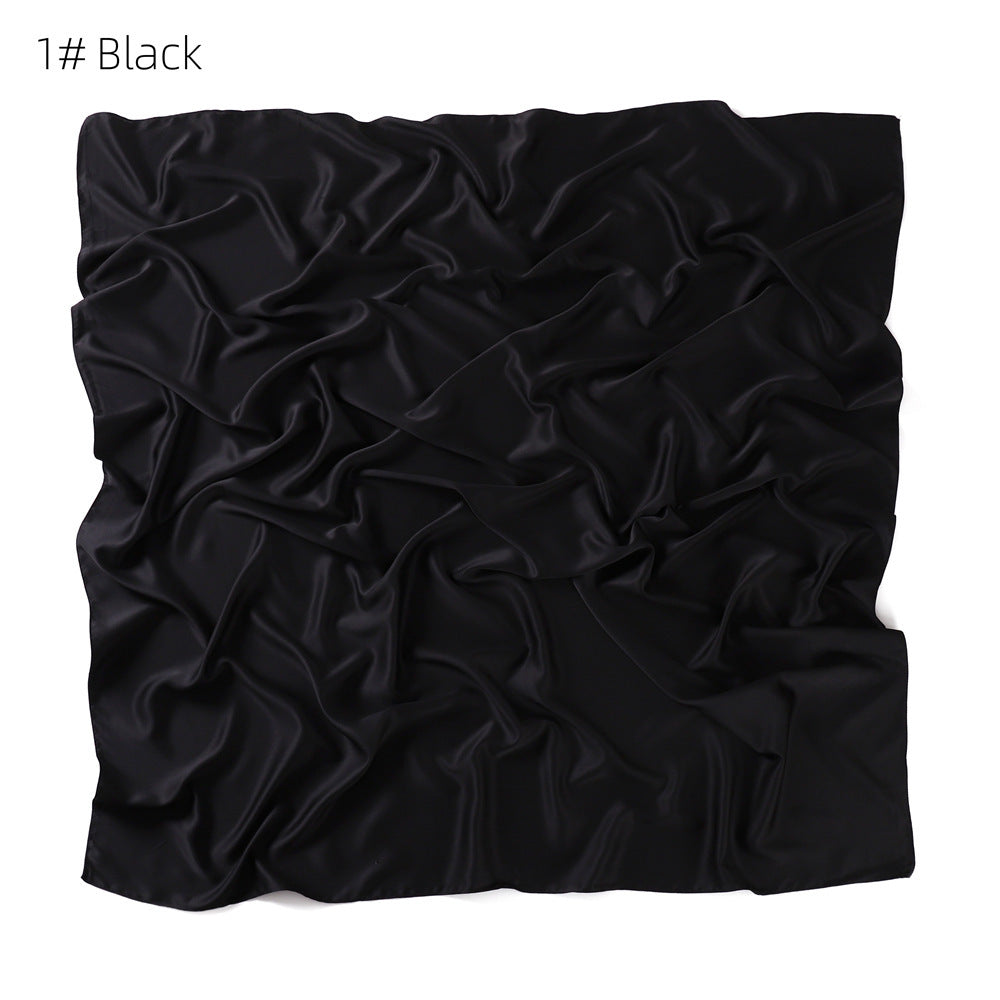 YZ190 90cm Matte Satin Faux Silk Satin Solid Square Shawl Scarf - MinYang Fashion Apparel Accessory Manufacturer