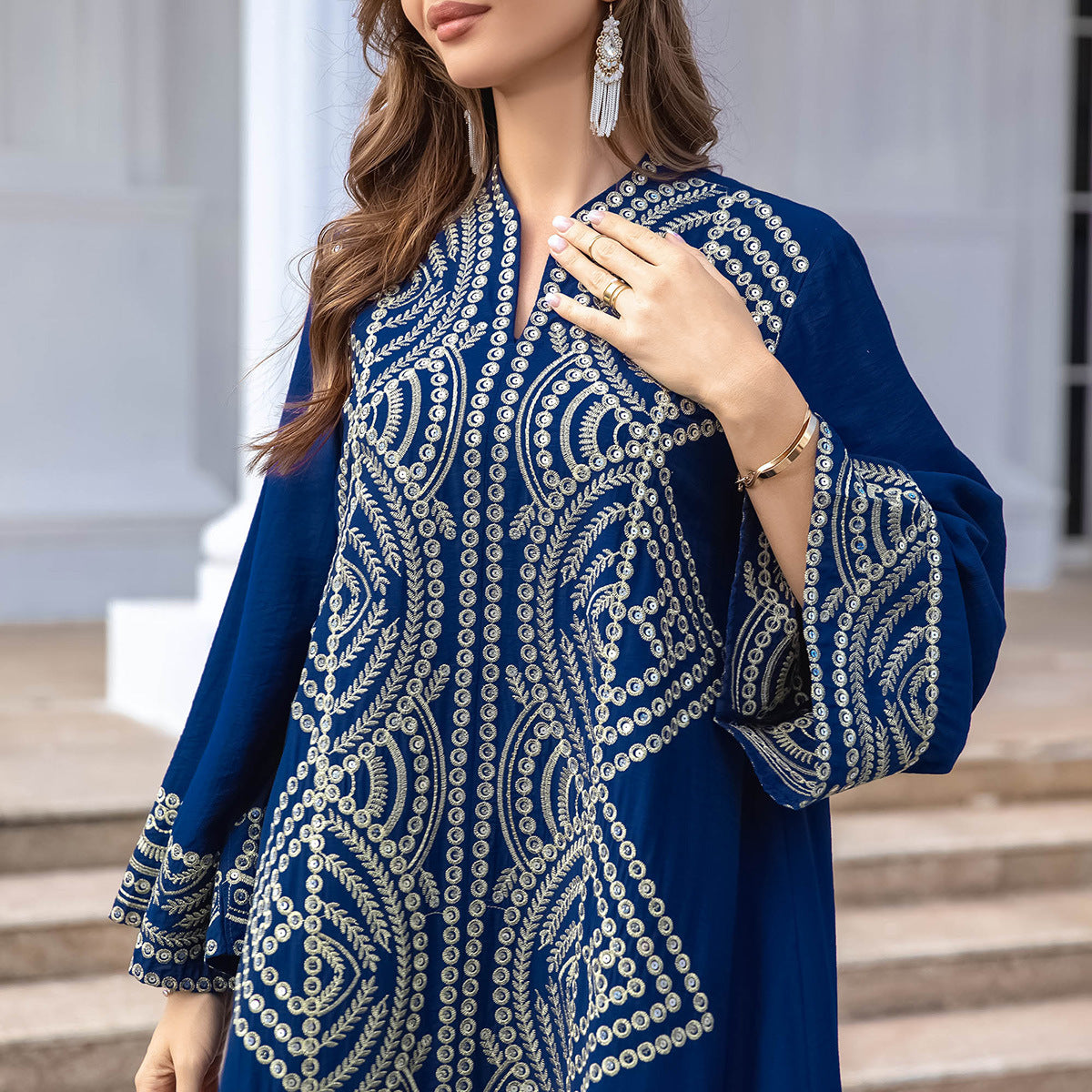 SMT014 Women's evening dress Muslim women's robe sequin embroidery abaya wholesale abaya Dresses/gowns