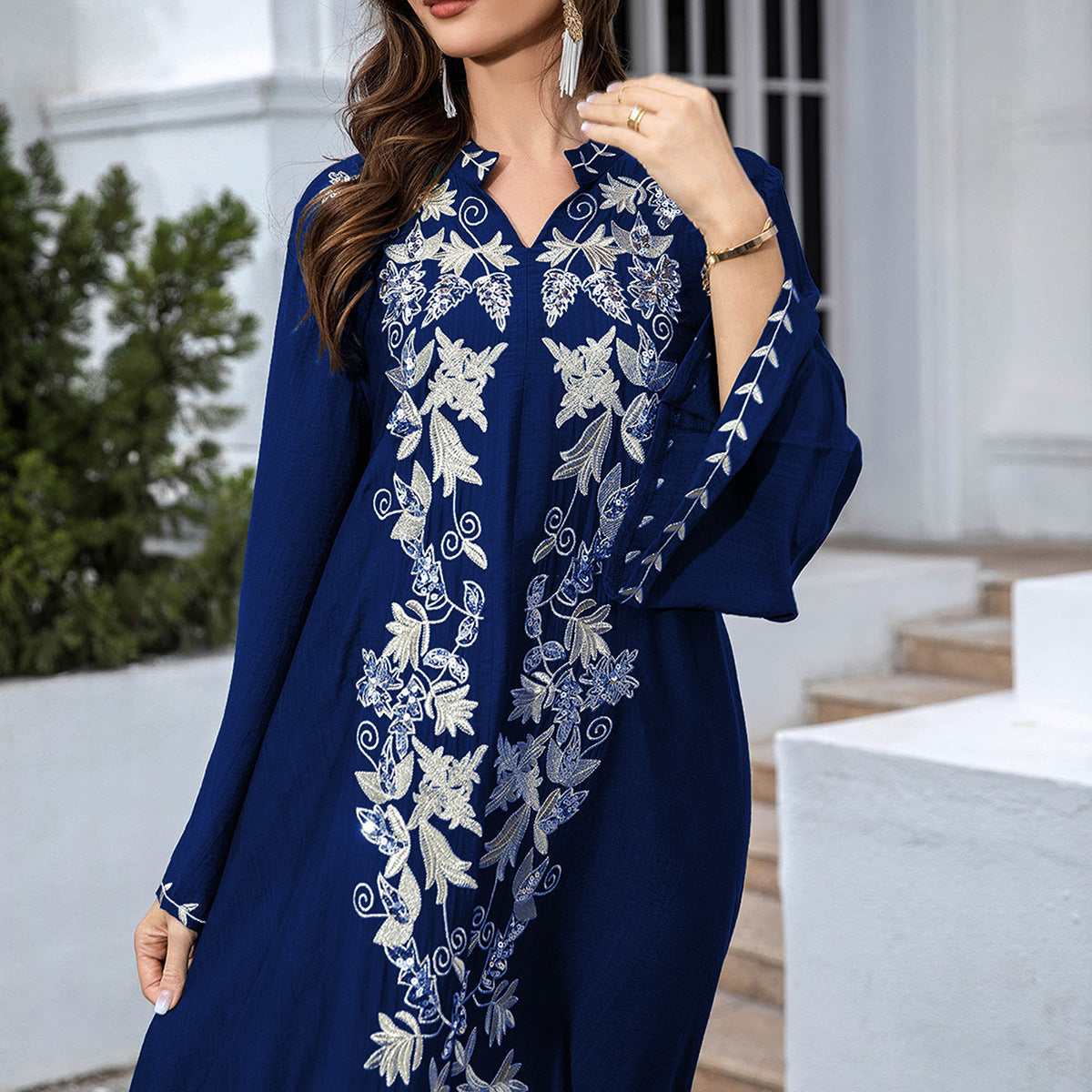 SMT008 Robe women's abaya embroidered dress evening dress abaya Dresses/gowns