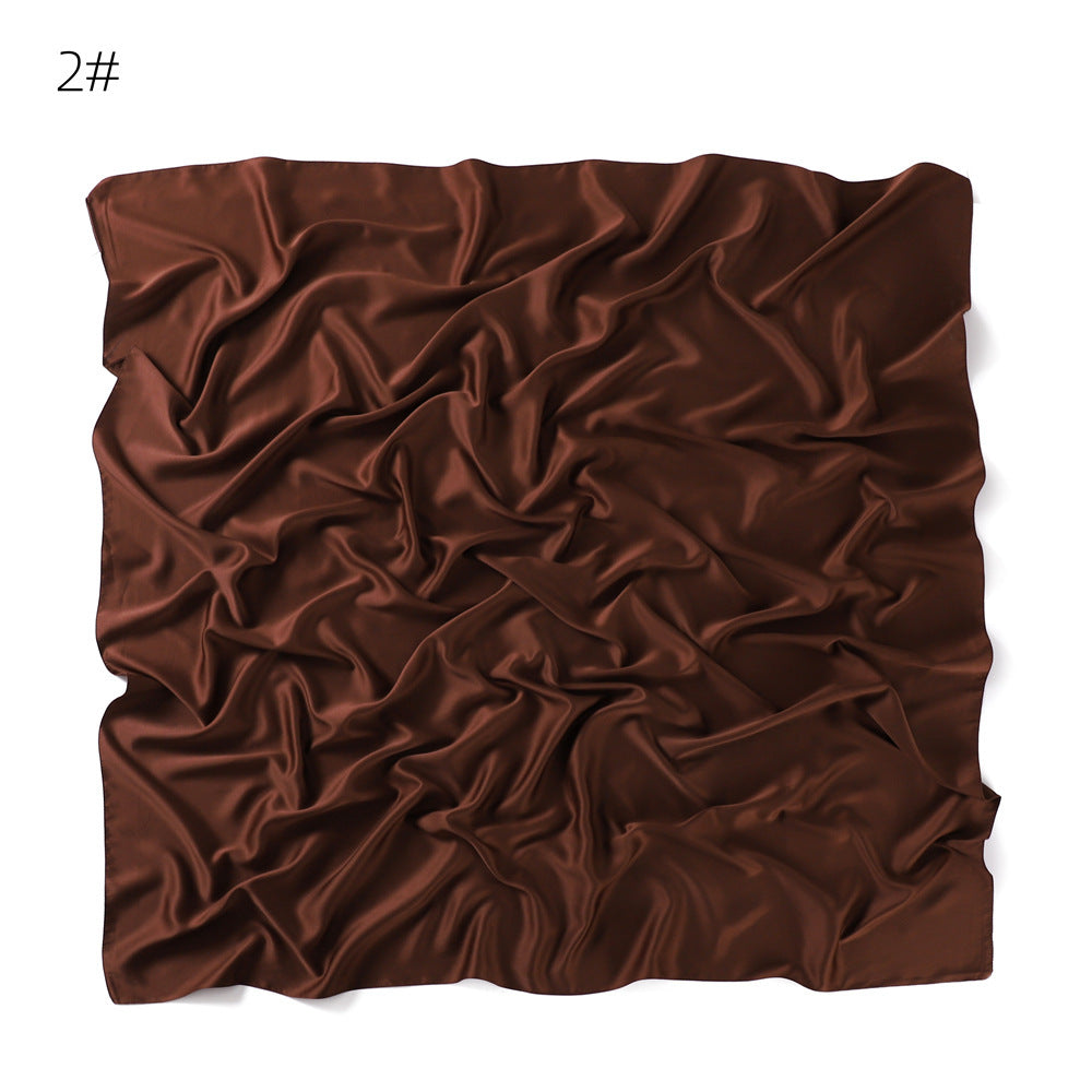 YZ190 90cm Matte Satin Faux Silk Satin Solid Square Shawl Scarf - MinYang Fashion Apparel Accessory Manufacturer